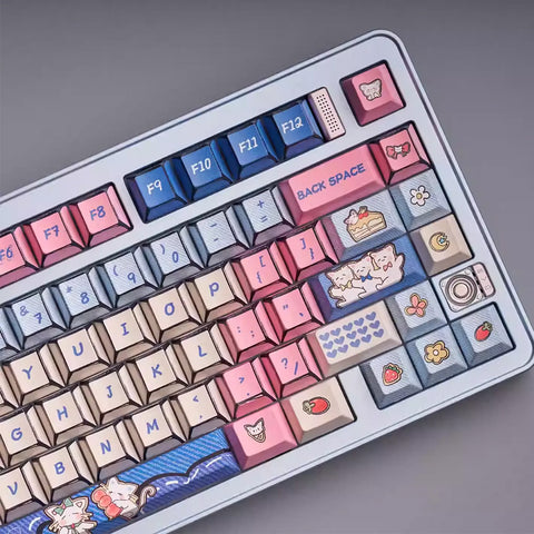 Comic Kitty PBT Cherry Profile Keycaps Set