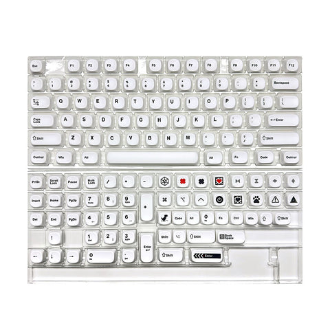 Minimalist White PBT MOA Profile Keycaps Set