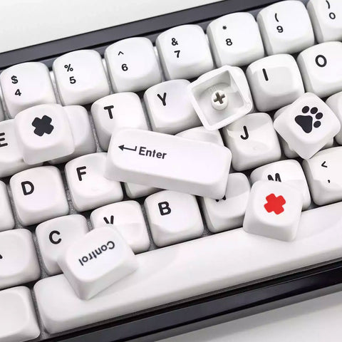 Minimalist White PBT MOA Profile Keycaps Set