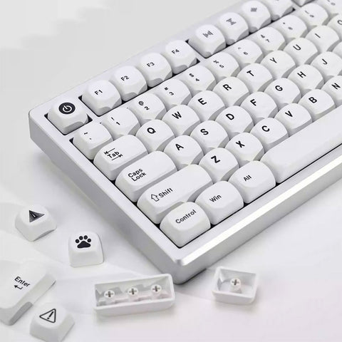 Minimalist White PBT MOA Profile Keycaps Set