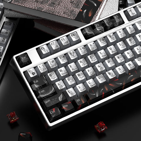 Feather Texture Metallic Coating Keycaps