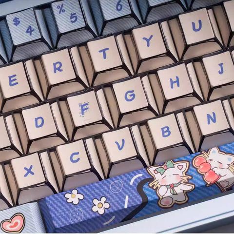 Comic Kitty PBT Cherry Profile Keycaps Set