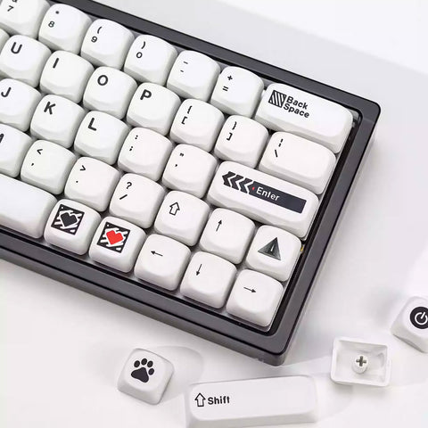 Minimalist White PBT MOA Profile Keycaps Set