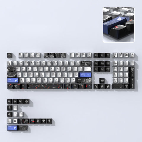 Feather Texture Metallic Coating Keycaps