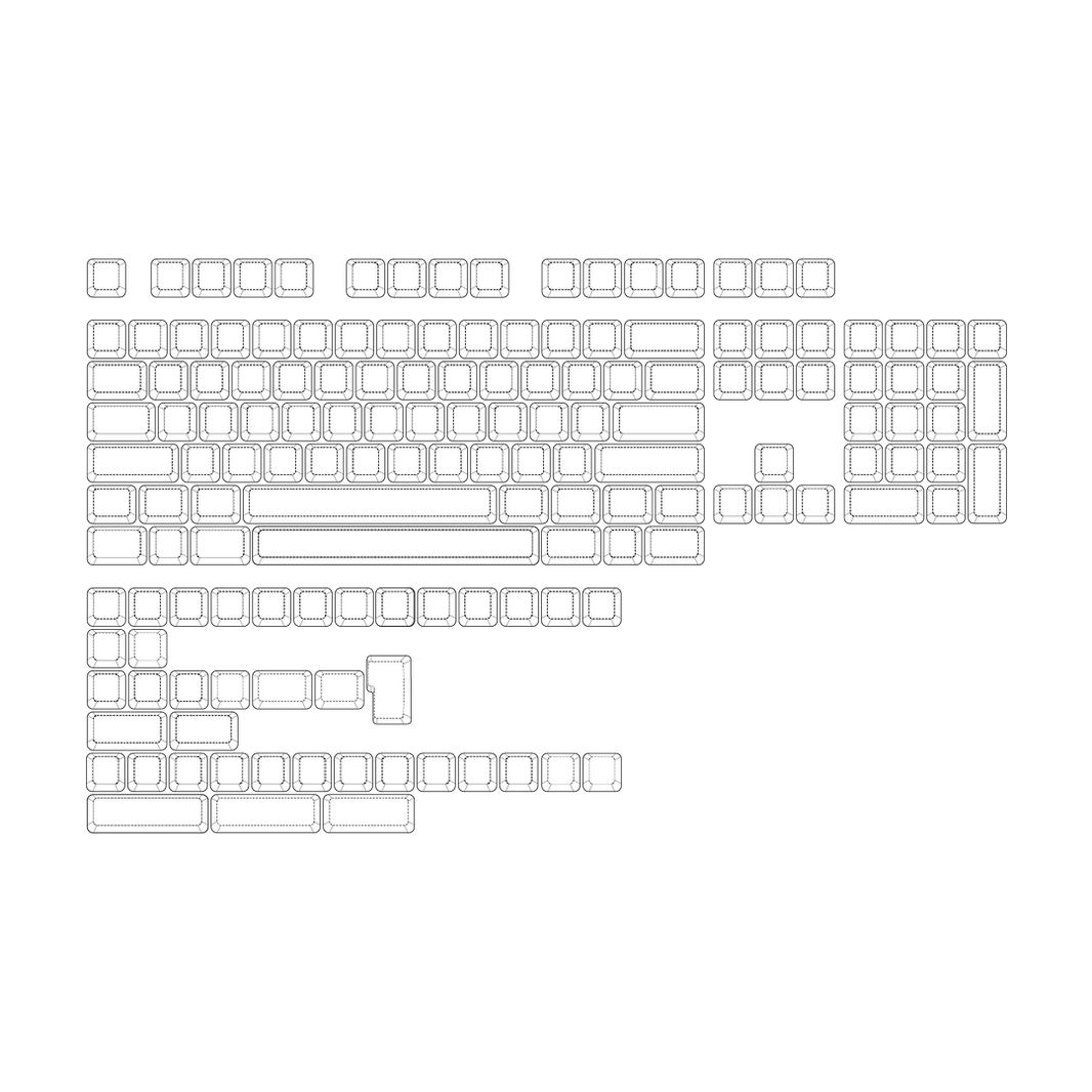 Ducky PBT Double-Shot Keycap Set, DE Layout - weiß