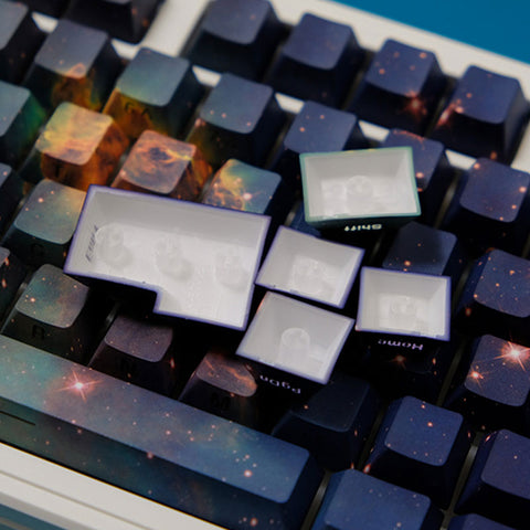 Nebula Side-Print Shine Through Keycaps Set