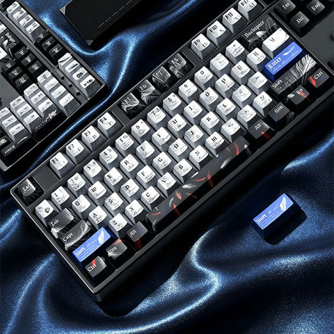 Feather Texture Metallic Coating Keycaps