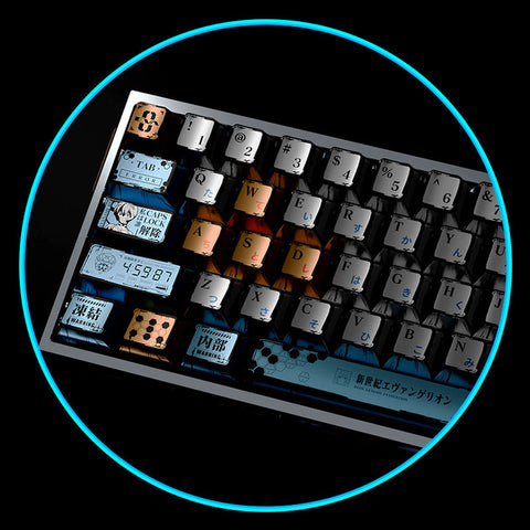 EVA Rei Ayanami Pearlescent Metallic Paint Keycaps Set