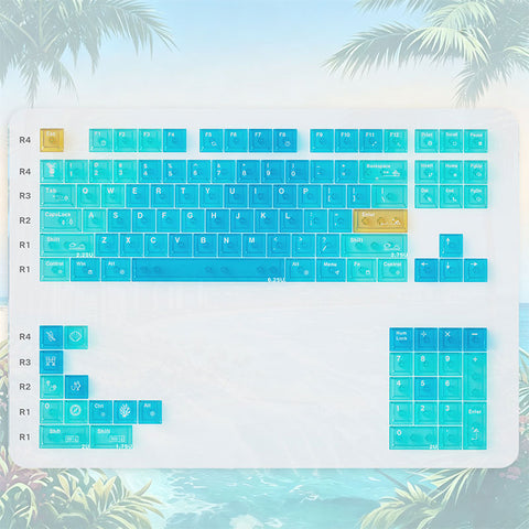 Hawaiian Gradient Translucent Blue Keycaps