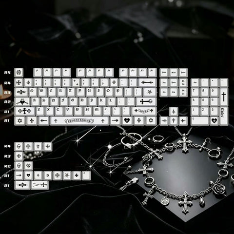 Chrome Hearts Style Metallic Paint Keycap Set
