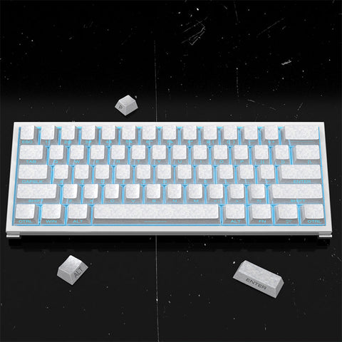 Pearlescent White Carbon Texture Side-Printed Keycaps