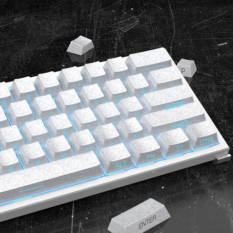 Pearlescent White Carbon Texture Side-Printed Keycaps
