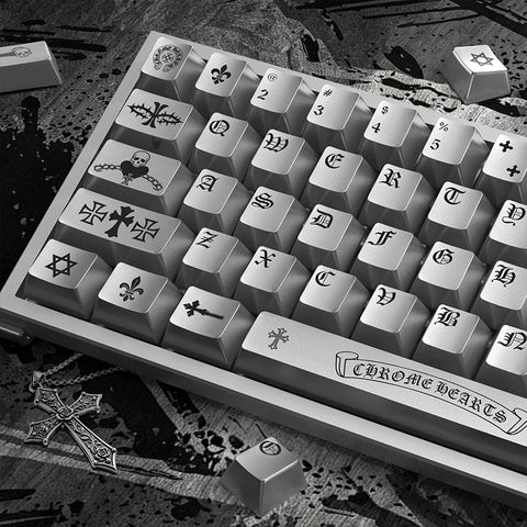 Chrome Hearts Style Metallic Paint Keycap Set