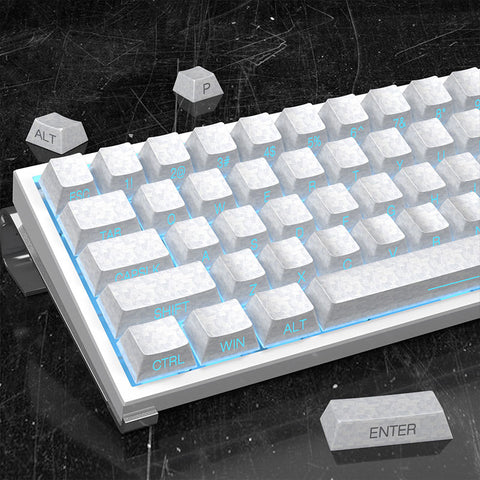 Pearlescent White Carbon Texture Side-Printed Keycaps