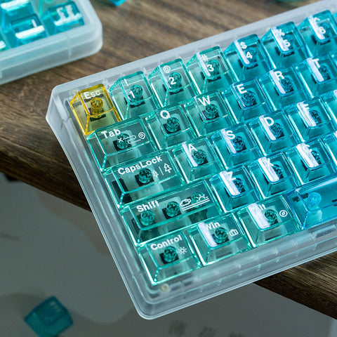 Hawaiian Gradient Translucent Blue Keycaps