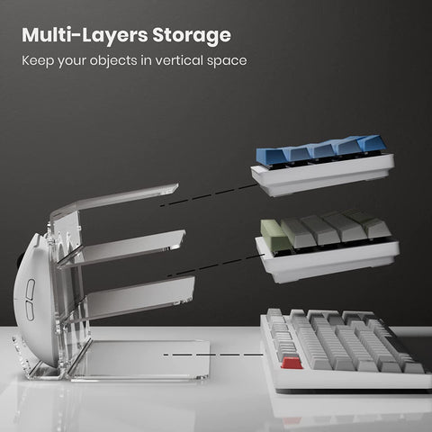 Acrylic-Keyboard-Mouse-Storage-Rack-3-Tier-Keyboard-Display-Stand