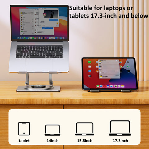 Adjustable-Computer-Stand-with-360-Rotating-Base-Compatible-with-MacBook-Notebook-up-to-17.3 Inches