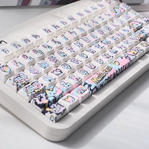 Cherry Hand-painted Graffiti Keycaps - Original PBT