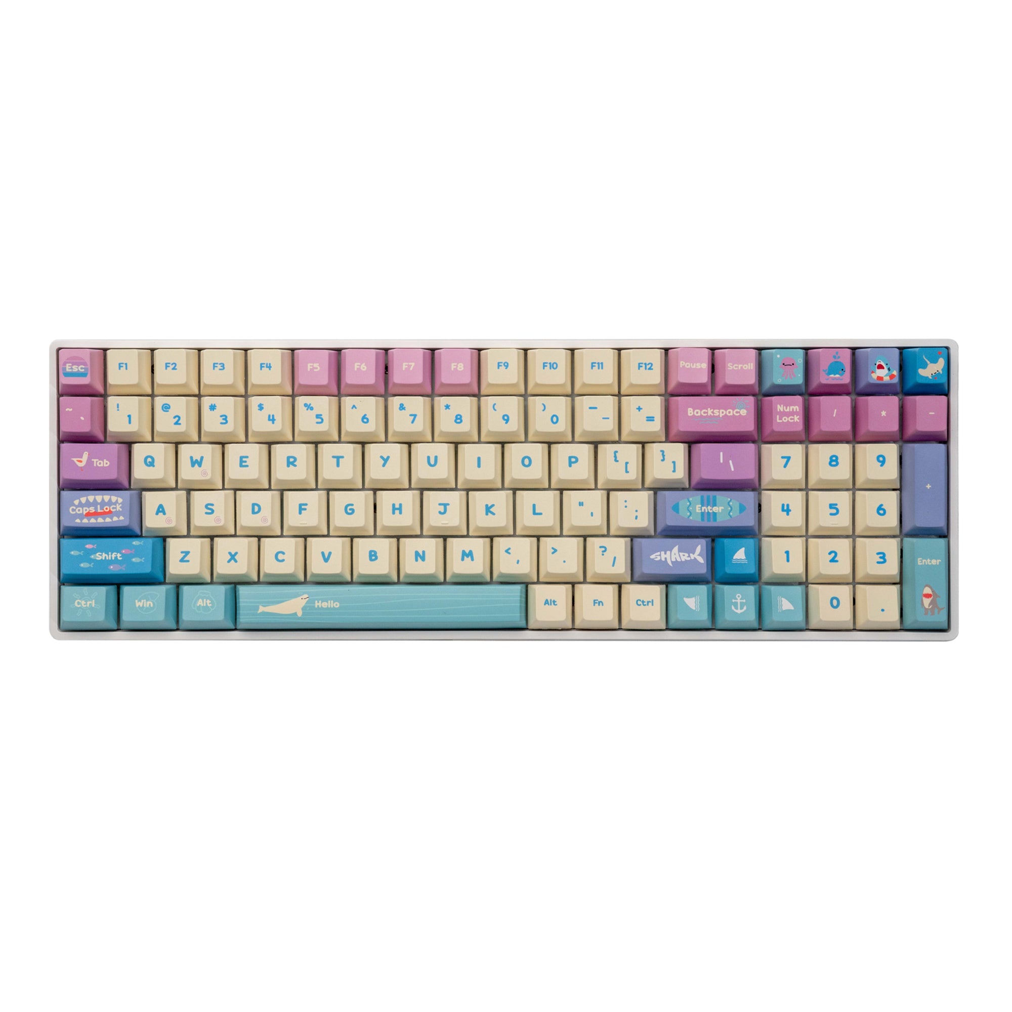 Sea] Little Shark PBT Cherry Profile Keycaps Set – KeyGeak