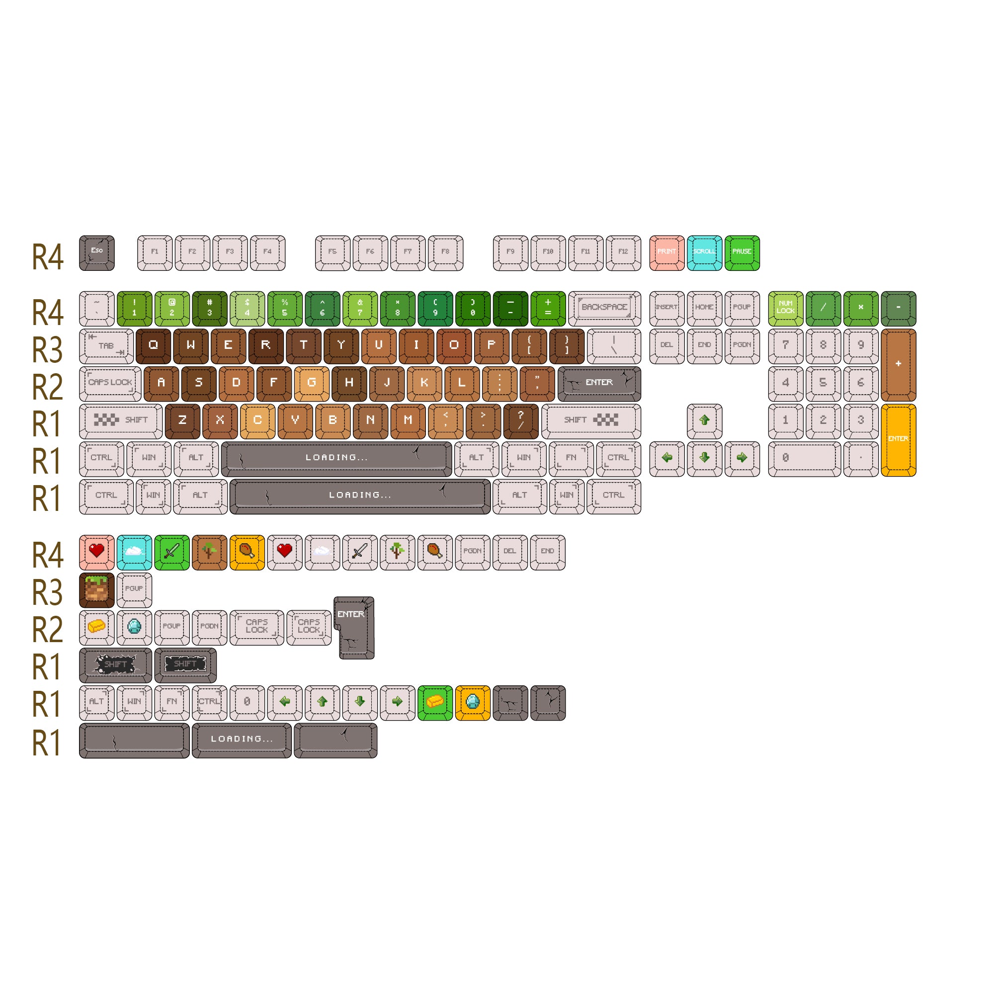 Pbt Quickcapture MC Minecraft Series PBT Keycap Set – KeyGeak