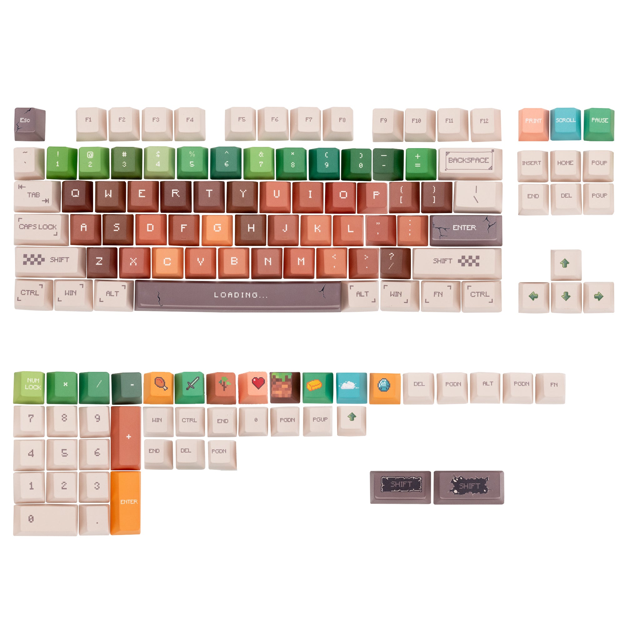 Pminecraft Keycaps MC Minecraft Series PBT Keycap Set – KeyGeak