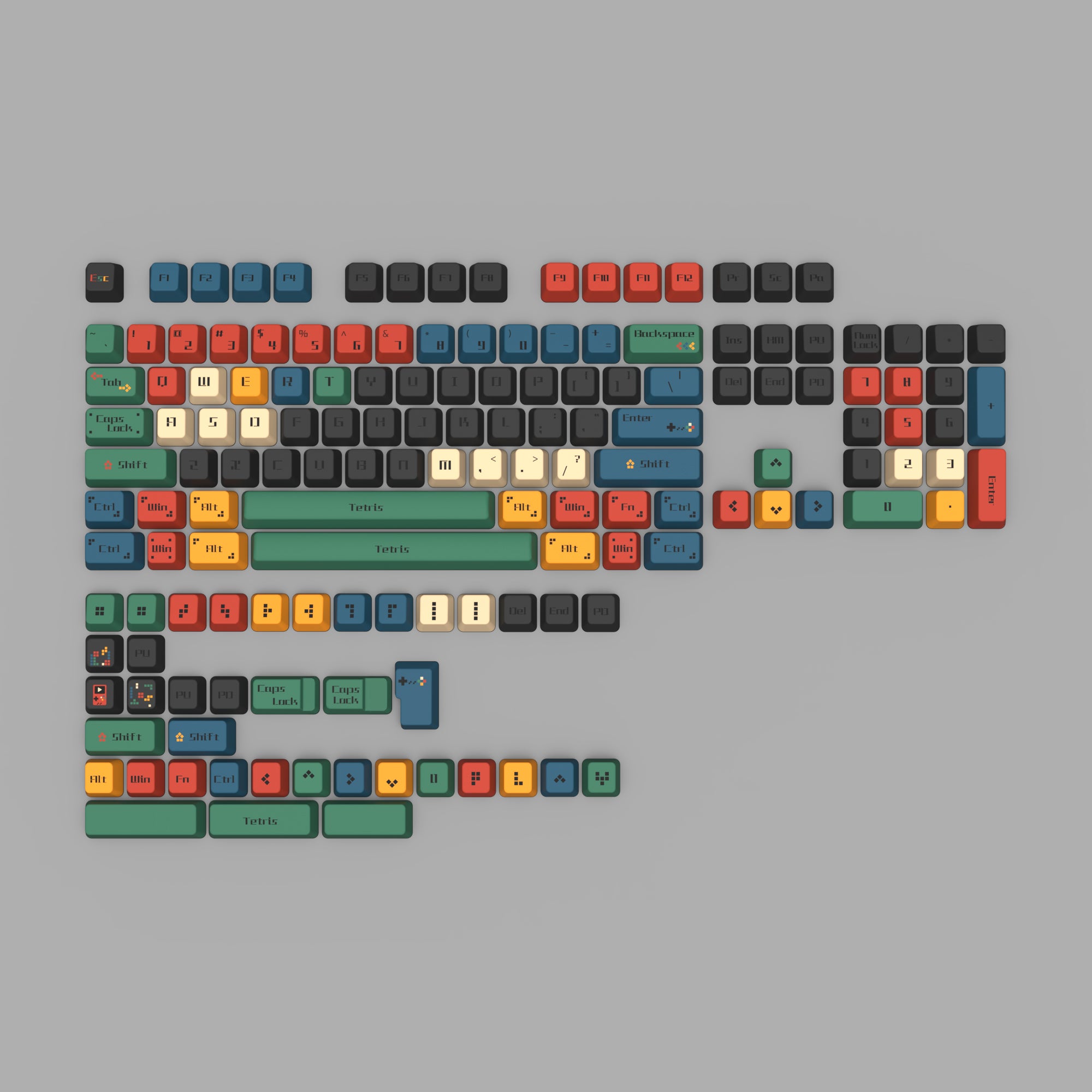 Tetris-pbt-cherry-profile-keycaps-set