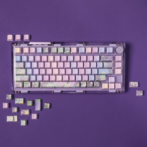 Violet-Theme-OEM-Cherry-PBT-Keycaps-Set-For-68-75-98-Mechanical-Keyboard-Keycap-133 Keys