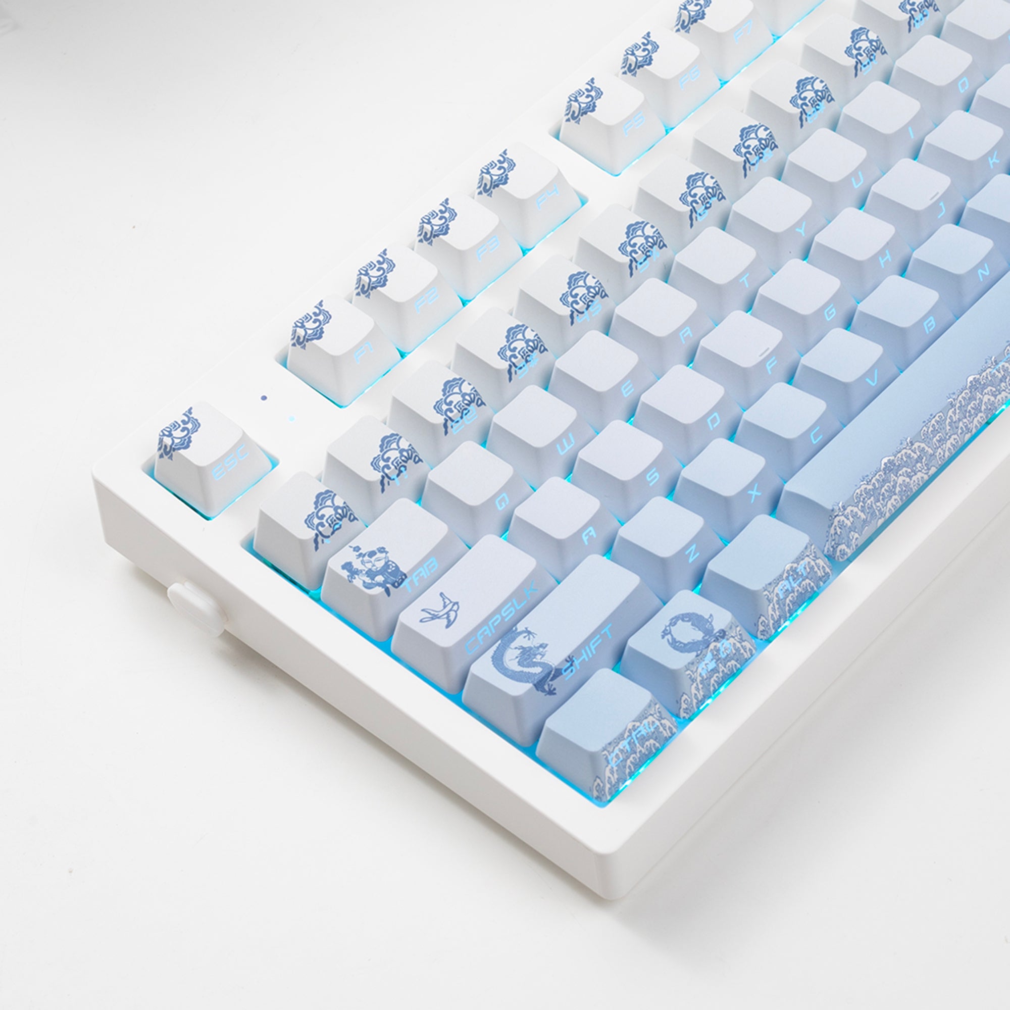 Blue and White Porcelain Side-Printed OEM Backlit Keycaps Set – KeyGeak