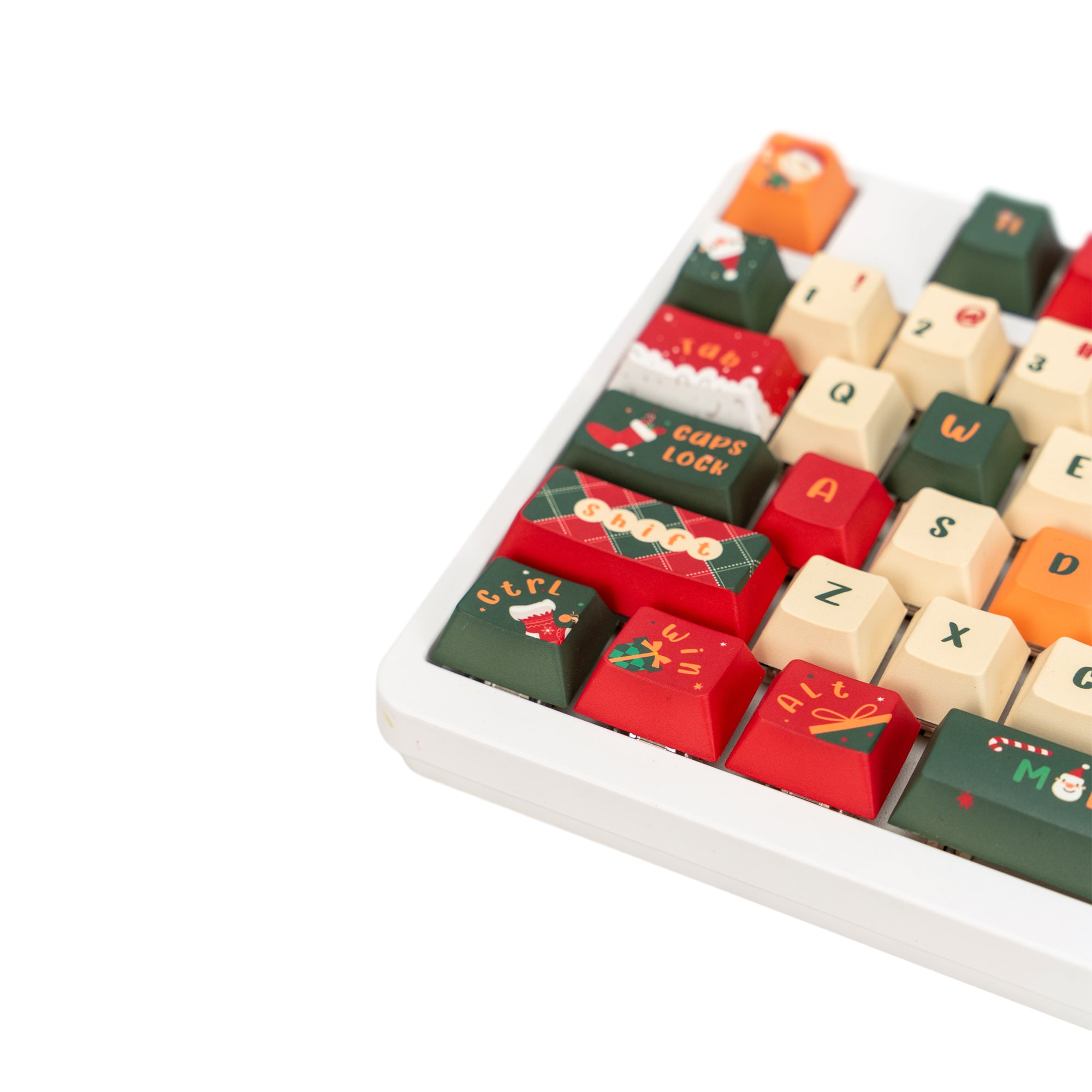 130pcs Christmas Theme Keycap,Cute Christmas Elk Keycap,PBT hot Keycap,Cherry Profile Keycap, Mechanical Keyboard Keycap, Keyboard Accessories