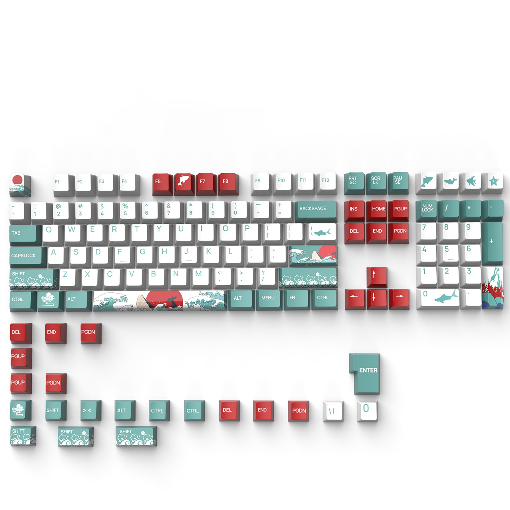Coral Sea Theme English Arabic PBT Keycap Set – KeyGeak