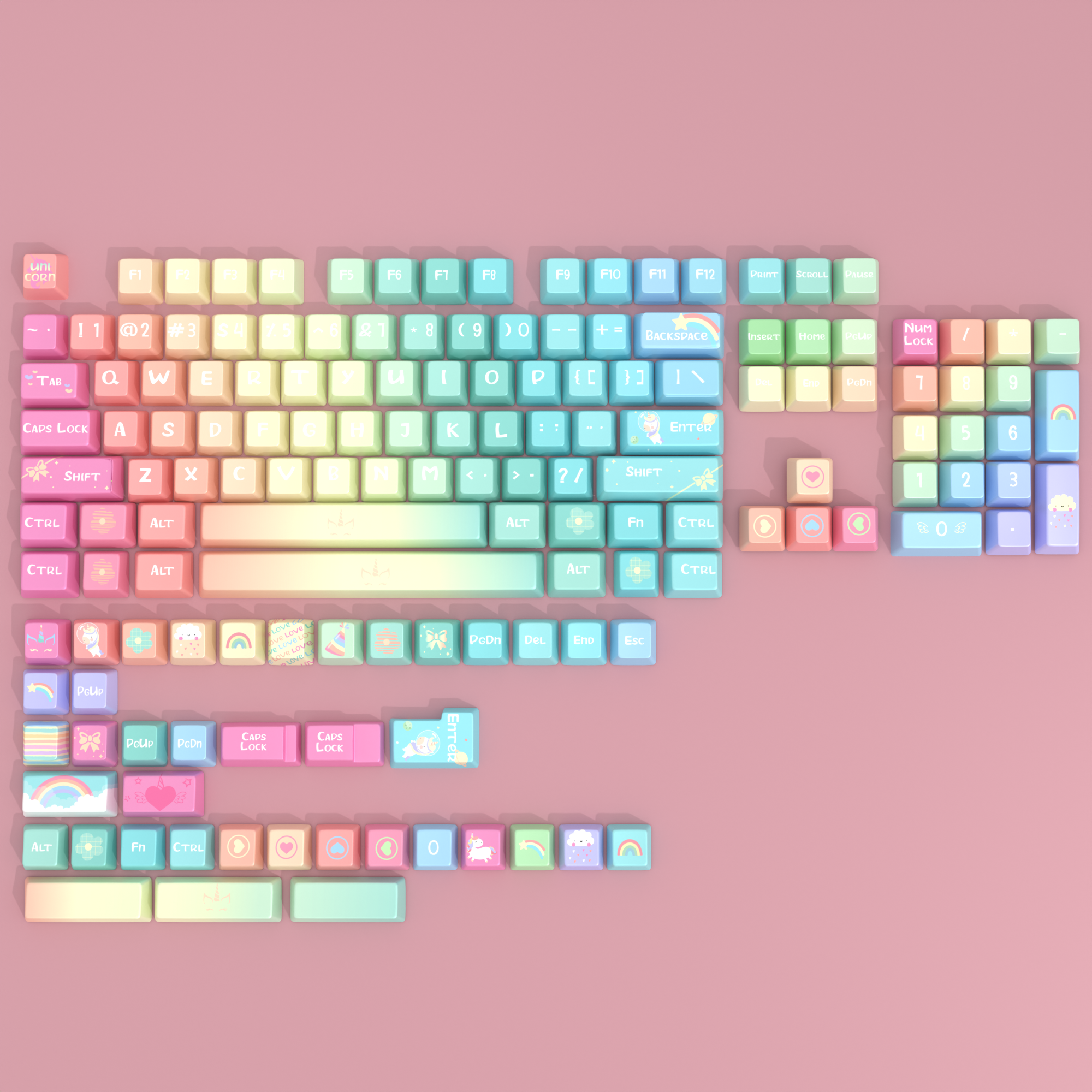diy-keycaps-unicorn-series- diy-keycaps-unicorn-series-