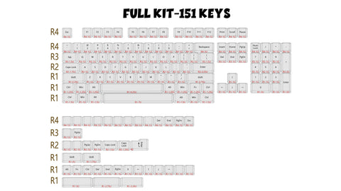 Custom PBT Cherry Profile Keycap ANSI & ISO Layout- 151 Keys- More Detailed