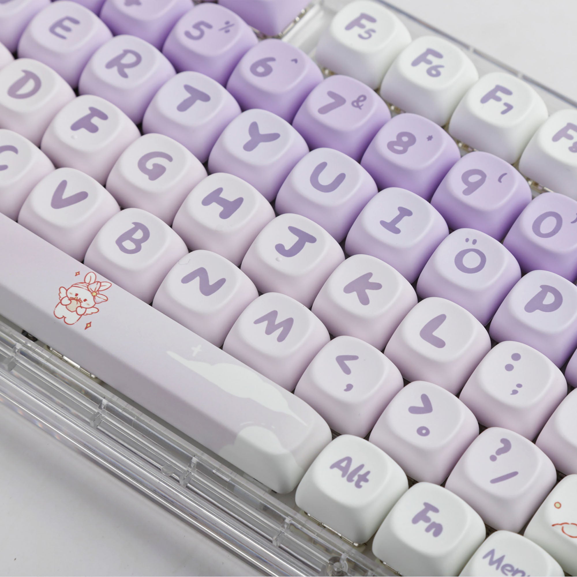 Gradient Purple Bunny PBT Keycap Set – KeyGeak