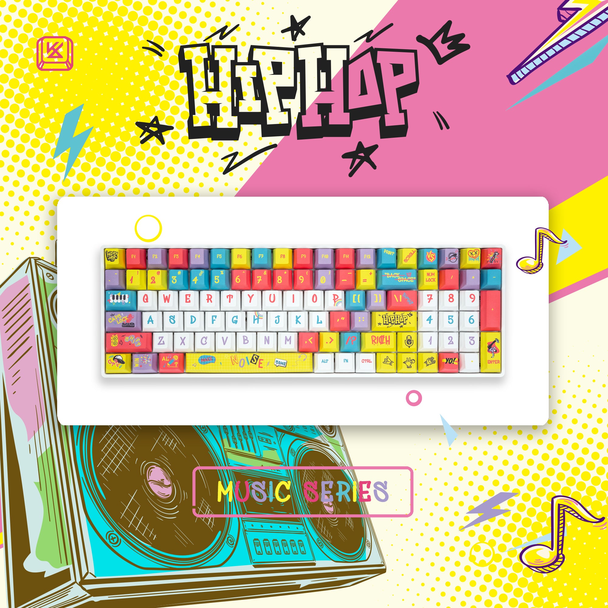 Hip Hop Music Series HotSwap RGB Mechanical Keyboard KeyGeak