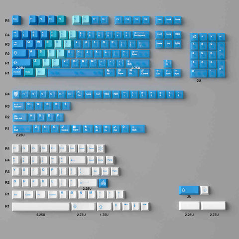 Snow Mountain Gradient Backlit Keycaps Set