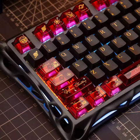 solar-system-cherry-profile-pbt-pc-red-shine-through-keycaps-set
