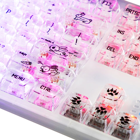 diy-keycaps-AULA-Year-Limited-Transparent-Keycaps-Set-MDA-Profile-PC