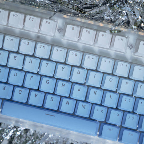 customize-keycaps-FogBlue Front Engraved Translucent Keycaps Set - KeyGeak