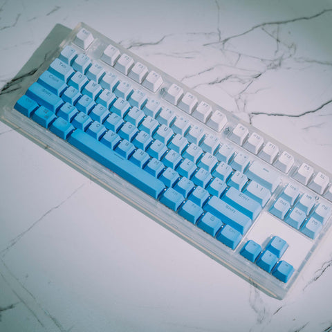 customize-keycaps-FogBlue Front Engraved Translucent Keycaps Set - KeyGeak