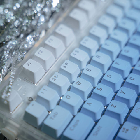 customize-keycaps-FogBlue Front Engraved Translucent Keycaps Set - KeyGeak