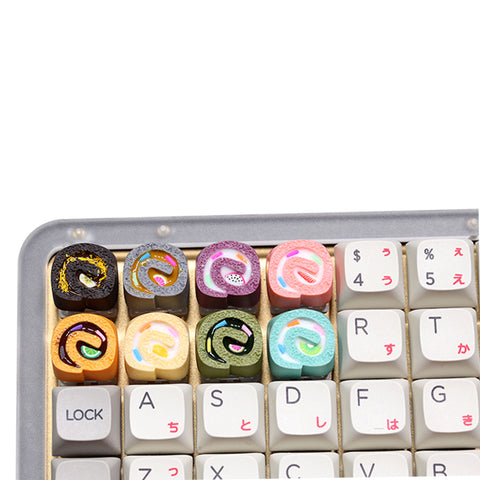 diy-keycaps-Swiss-Roll-Resin-Keycaps-yellow