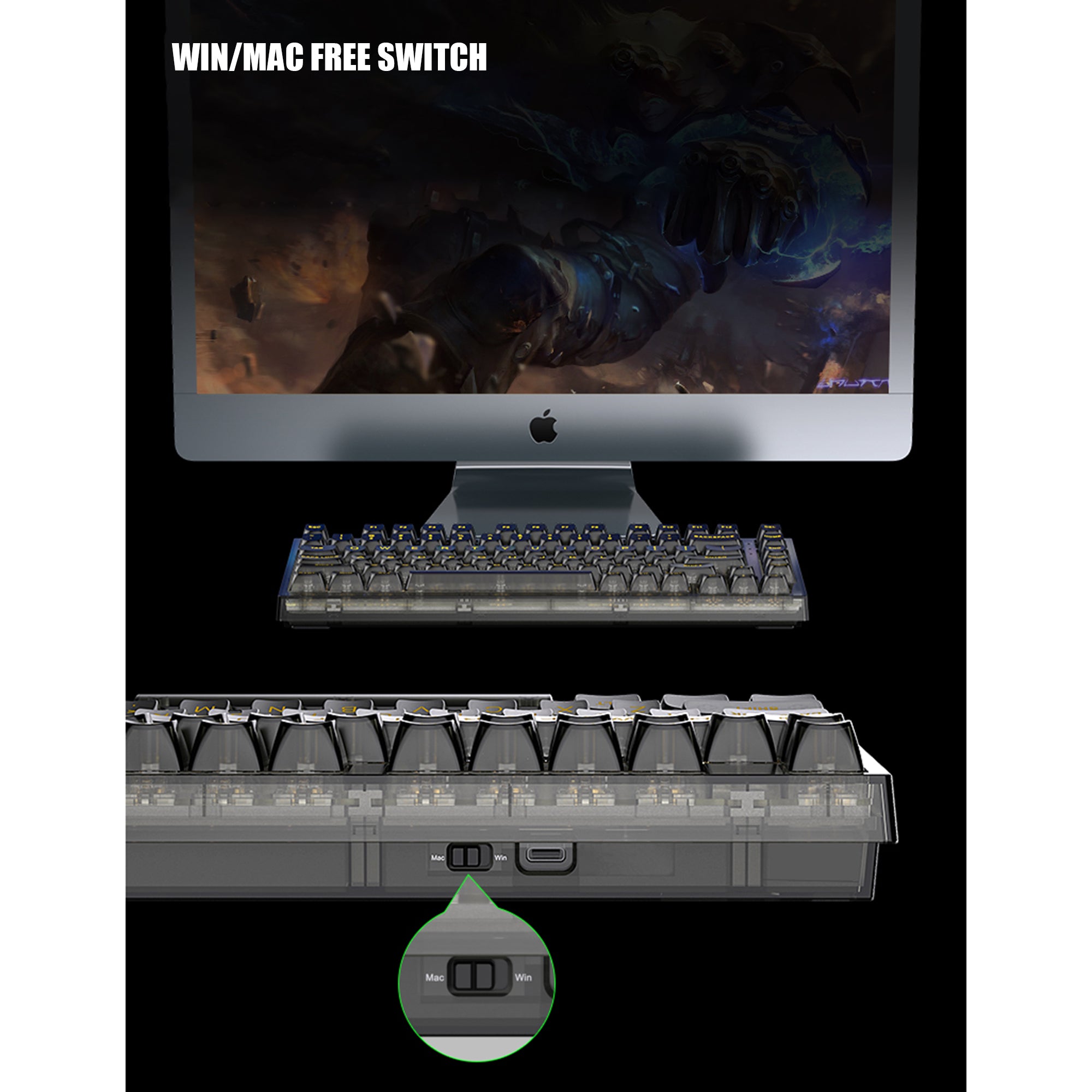 X75 Transparent Mechanical Gaming Keyboard – KeyGeak