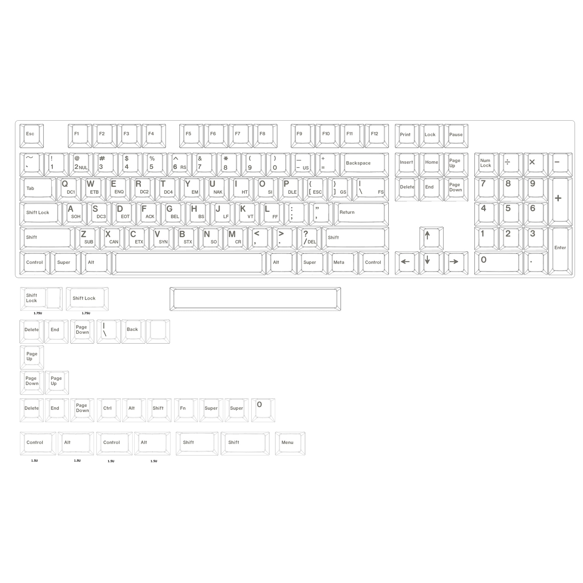 ASCII Keycap Cherry Set – KeyGeak