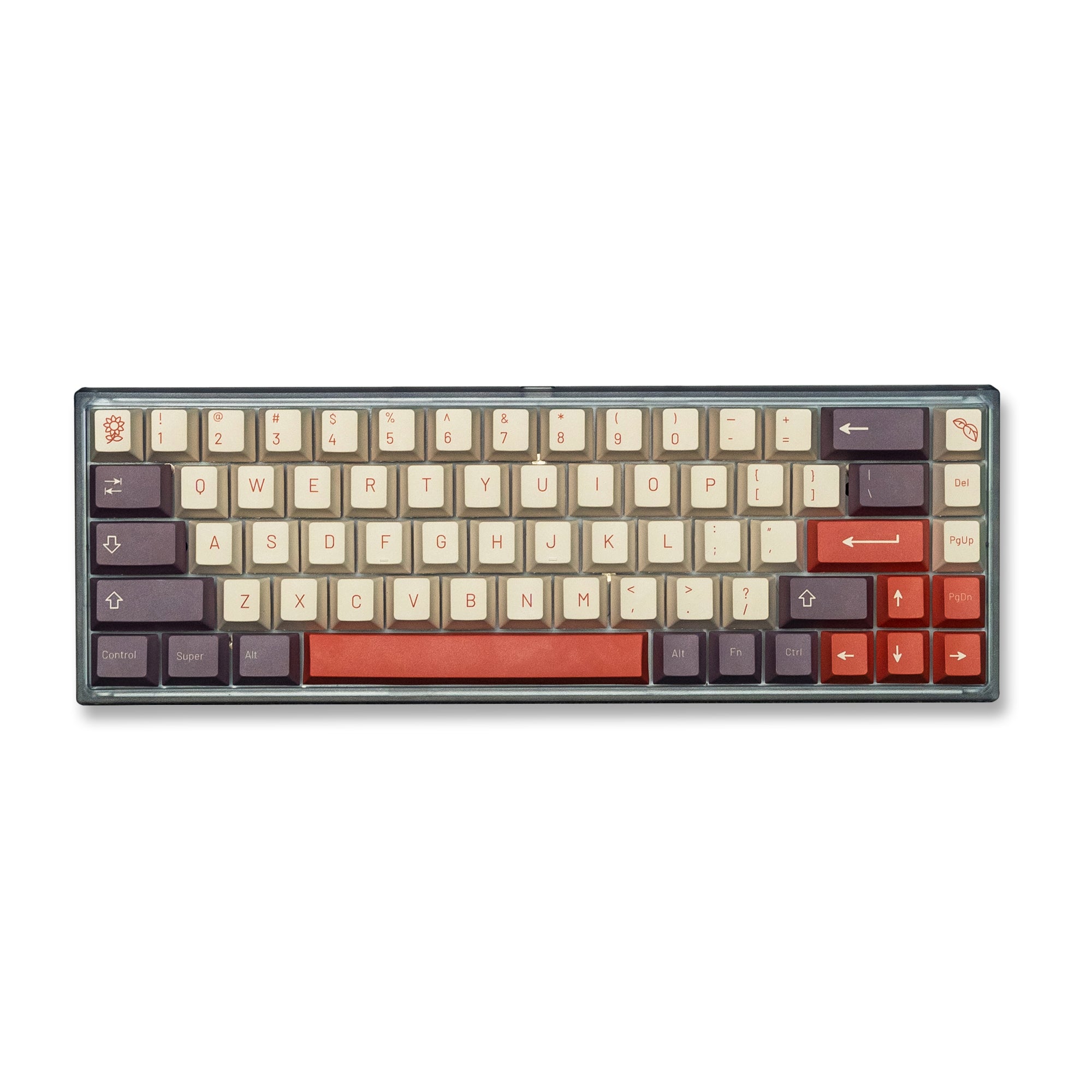 Garden Series Purple & Red & White PBT Tricolor Mechanical Keyboard Keycaps Set