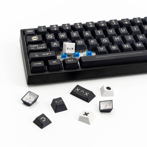 customize-keycaps-Minimalist Black PBT Cherry Profile Keycaps - KeyGeak